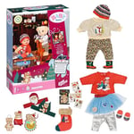 BABY born Calendrier de l'Avent 834466 - 24 vêtements & accessoires de haute qualité de Noël pour les poupées qui mesurent jusqu'à 43 cm – Avec 1 pull, 1 bonnet, des bottes, leggings & +, dès 3 ans
