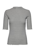 Candacekb Stripe Ss Tops T-shirts & Tops Short-sleeved Black Karen By Simonsen