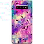 Samsung Galaxy S10+ Transparent Mobilskal Katt på moln