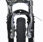 Durca Mixte 800627 Etrier pour Vélo Vtt, Brake, en Acier, Freinage Puissant et Progressif, Kit Comple 1 trier de frein VTT V Brake, Noir/acier inoxydable, Taille unique EU