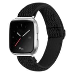 Vävd Nylonarmband Fitbit Versa/Versa 2 Svart