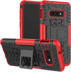 Coque Samsung Galaxy S10e, Antichoc Rugged Armor Avec Support Double Couche Protection Pour Samsung Galaxy S10e, Noir Rouge Rouge