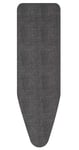Brabantia Size C (124 x 45cm) Replacement Ironing Board Cover with Thick 8mm Padding (Denim Black) Easy-Fit, 100% Cotton