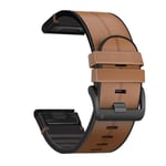 Garmin Fenix 6X/5X Plus/3/3 HR Klockarmband i läder- Brun