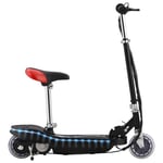 vidaXL Elektrisk sparkcykel med sits och LED 120 W svart 91962