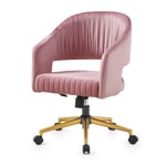 Cherry Tree Furniture Perce Velvet Swivel Desk Chair (Pink)