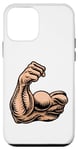 Coque pour iPhone 12 mini Icône de dessin animé pour bras musculaire biceps fort