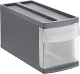 Rotho, Systemix, Drawer box 1 drawer S, Plastic (PP) BPA-free, anthracite/transparent, S (39,5 x 17,0 x 20,3 cm)