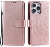 Trolsk Mandala Wallet with Strap (iPhone 16 Pro Max) - Roséguld