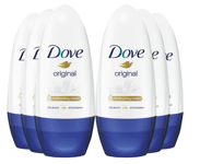 6x Dove ORIGINAL ROLL ON Anti-Perspirant Deodorant 48H Alcohol Free 50ml