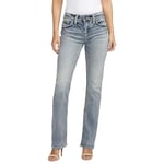Silver Jeans Co. Women's Suki Curvy Fit High Rise Baby Bootcut Jean, Indigo, 32W x 31L