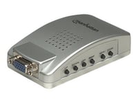 Manhattan Pc Tv Converter, Displays Pc Monitor Signal On Tv, Connects A Vga Port To Tv - Ideal For Computers Without A Tv-Out Connector, Three Year Warranty - Videokonverterare - Vga - Vga, Kompositvideo, S-Video