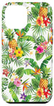 Coque pour iPhone 15 Pro Max Ananas tropical avec motif floral