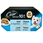 48 X 150g Cesar Luxury Senior Wet Dog Food Trays Mixed Selection In Jelly
