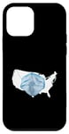 Coque pour iPhone 12 mini Porter Un Masque Facial, Carte Des États-Unis, Soyez Prudent