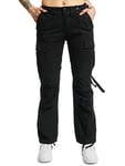 Brandit M65 Ladies Trousers Women Cargo Trousers Black W30L34, 100% Cotton, Straight