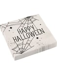 16 st. Glada Halloween-Servetter med Spindelnät-motiv