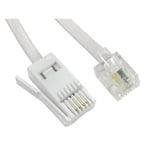 2m BT to RJ11 Telephone Modem Cable UK Landline Lead Fax Router Phone - White