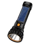 Solcellsladdad ficklampa Inbyggt batteri med COB Sidoljus Taktisk Utomhus Camping Ficklampa