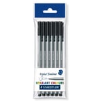 6 x Staedtler Triplus Fineliner Pens - 0.3mm - Black Ink