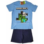 Fyndutbudet Minecraft T-shirt / Shorts Blue 140