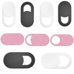 9 Pieces Webcam Protective Cover Camera Protective Cover Sliding Cover Camera Protector To Protect Privacy 6-Box Portable Camera Protective Cover (3 Black + 3 White + 3 Pink)
