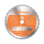 Evolution Power Tools R255TCT-28T - 255 mm Multi Material Mitre Saw Blade (AKA Wood Blade, Metal Cutting Blade, TCT Saw Blade) - Carbide Tipped Blade Cuts Wood, Metal and Plastic