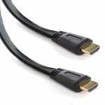 121AV HDMI Cable 3M HDMI Lead - Ultra High Speed 18Gbps HDMI 2.0 Cable 4K - Support Fire TV, Apple TV, Ethernet, Audio Return, Video UHD 2160p, HD 1080p, 3D, Xbox PlayStation PS3 PS4 PC - Black (Flat Lead)