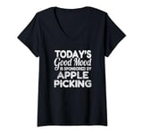 Womens Today's Good Mood Is Sponsored By Apple Picking V-Neck T-Shirt