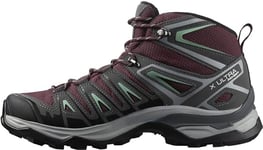 SALOMON Women's X Ultra Pioneer Mid Gore-tex Hiking shoe, Winetasting Magnet Granite Green, 7 UK