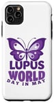 Coque pour iPhone 11 Pro Max Ruban violet de sensibilisation au lupus Journée mondiale du lupus en mai