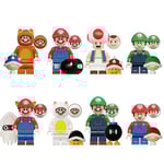 8-pack Super Mario Minifigurer Samlade Byggklossar Leksaker Figur Barnpresent Heminredning