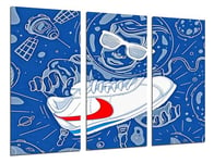 Cuadros Cámara Set of 3 Wall Posters for Living Room Decoration Modern, Bedrooms, Room, Sneakers Nike Cortez, (97 x 62 cm)