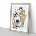 The Third Segawa As An Oiwan By Katsukawa Shunsho Asian Japanese Framed Wall Art Print, Ready to Hang Picture for Living Room Bedroom Home Office Décor, Oak A3 (34 x 46 cm)