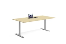 Wulff Höj och sänkbart skrivbord 200x80cm Färg på stativ: Silvergrå - bordsskiva: Björk
