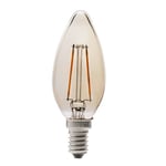 V-Tac 4W LED kronljus - Filament, amberfärgad, extra varm, E14 - Dimbar : Inte dimbar, Kulör : Extra varm