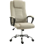 Homcom - Fauteuil de bureau à roulettes chaise manager ergonomique pivotante hauteur réglable lin beige - Beige