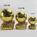 Harts Ballon d'Or-trofé, guldpläterad, fotbollsutmärkelse, bästa spelare, pokaler, fans, heminredning, prydnadsföremål, 16 cm
