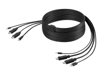 Belkin Secure KVM Combo Cable - Kabel för tangentbord/mus/video/ljud - TAA-kompatibel - USB, minijack, DisplayPort (hane) till mini-phone stereo 3.5 mm, USB typ B, DisplayPort (hane) - 1.83 m