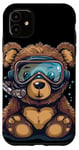 Coque pour iPhone 11 Joli ours en peluche de plongée pour garçons et filles
