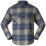 Bergans Nordmarka Flanellskjorta Herr Green Mud/Navy Blue Check L -