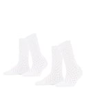 ESPRIT Women's Fine Dot 2-Pack Socks, Cotton, White (White 2000), 5.5-8 (Pack Of 2)