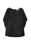 Dagmar ROUCHED V-NECK TOP Svart