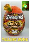 Zuru Smashers Mega LIGHT UP Dino Egg 25+ Surprises Series 4 YELLOW BONE Dinosaur