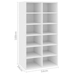 vidaXL Shoe Rack White 54x34x100 cm Chipboard