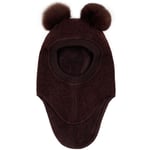HUTTEliHUT BIG BEAR elefanthut wool 2 alpaca pompoms – brown/brown - 4-6år