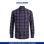 Jack & Jones Mens Casual Checked Shirt, Single Pocket, Button Cuff