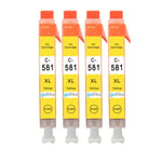4 Yellow Ink Cartridges C-581 for Canon PIXMA TS6100 TS6351 TS8151 TS8250 TS9100
