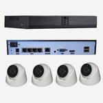 säkerhets övervakningskameror med 4 st 8MP 4k PoE Dome-kamera MIC Paket