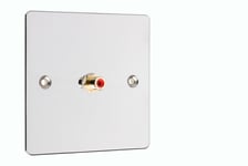 RCA Sub Woofer Audio / AV Wall Plate - Polished Chrome NON SOLDER